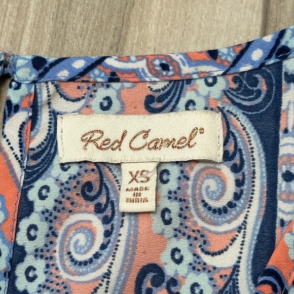Red Camel Boho Chic Bell Sleeve Blue Romper Size XS - Picture 3 of 4